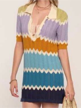 ⚡️Heartloom 100% Cotton Zigzag Knit Beach Cover-up Dress